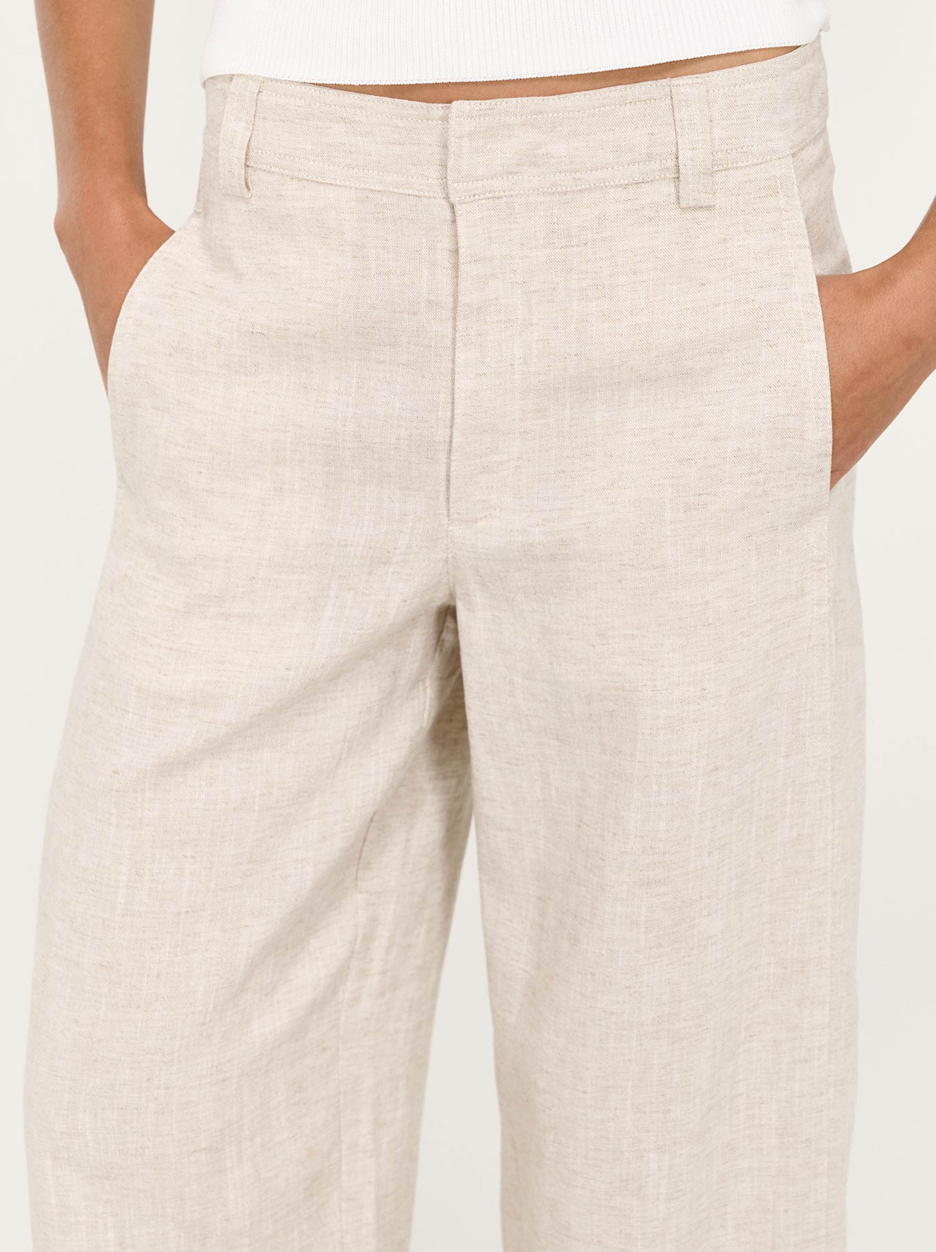 Staple The Label Neve Linen Barrel Pant (Oat)