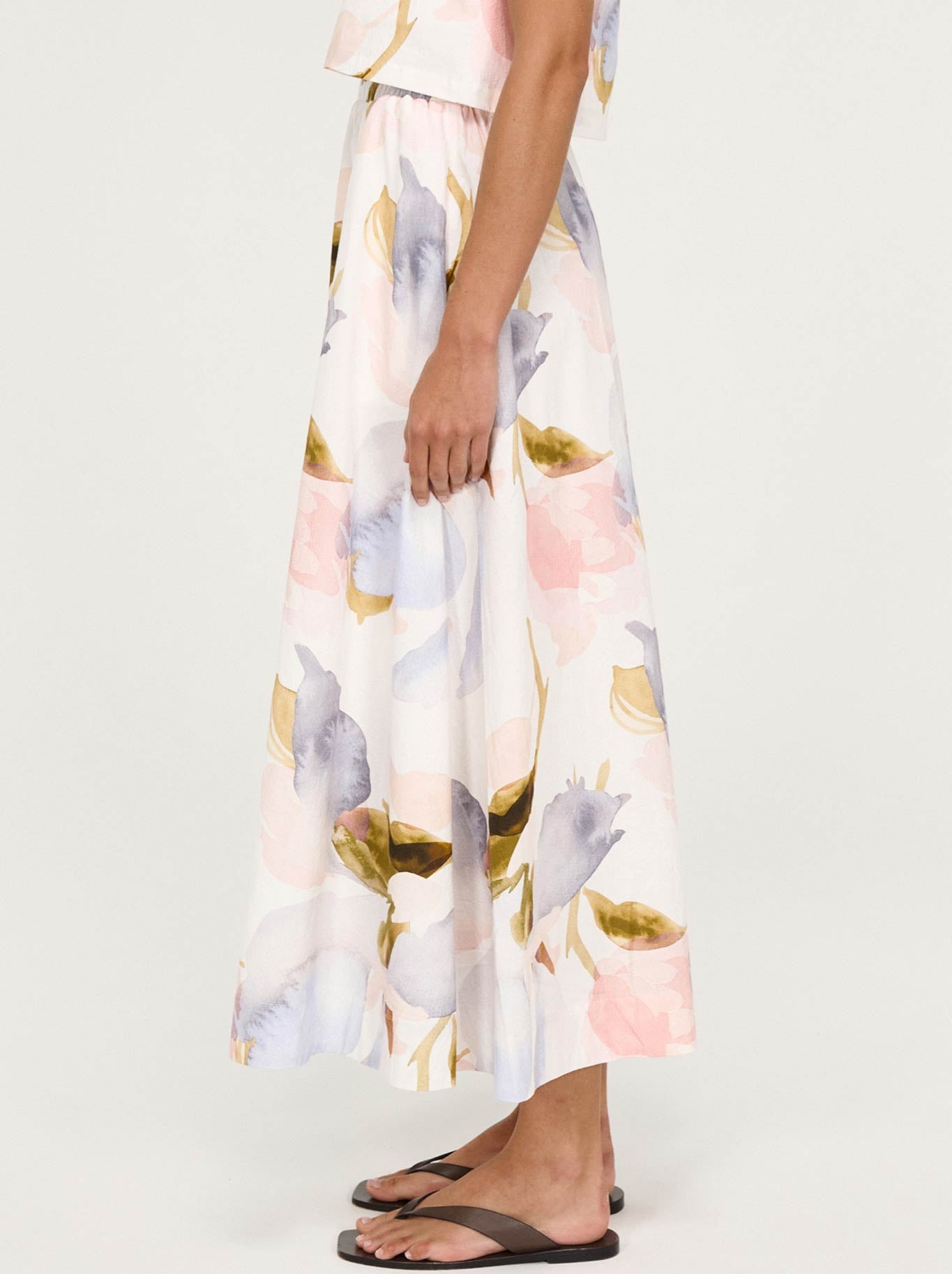 Staple The Label Valea Midi Skirt (Watercolour)