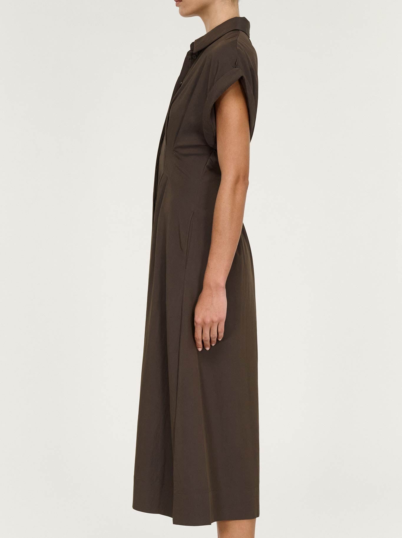 Staple The Label Lucienne Midi Shirt Dress (Dark Olive)