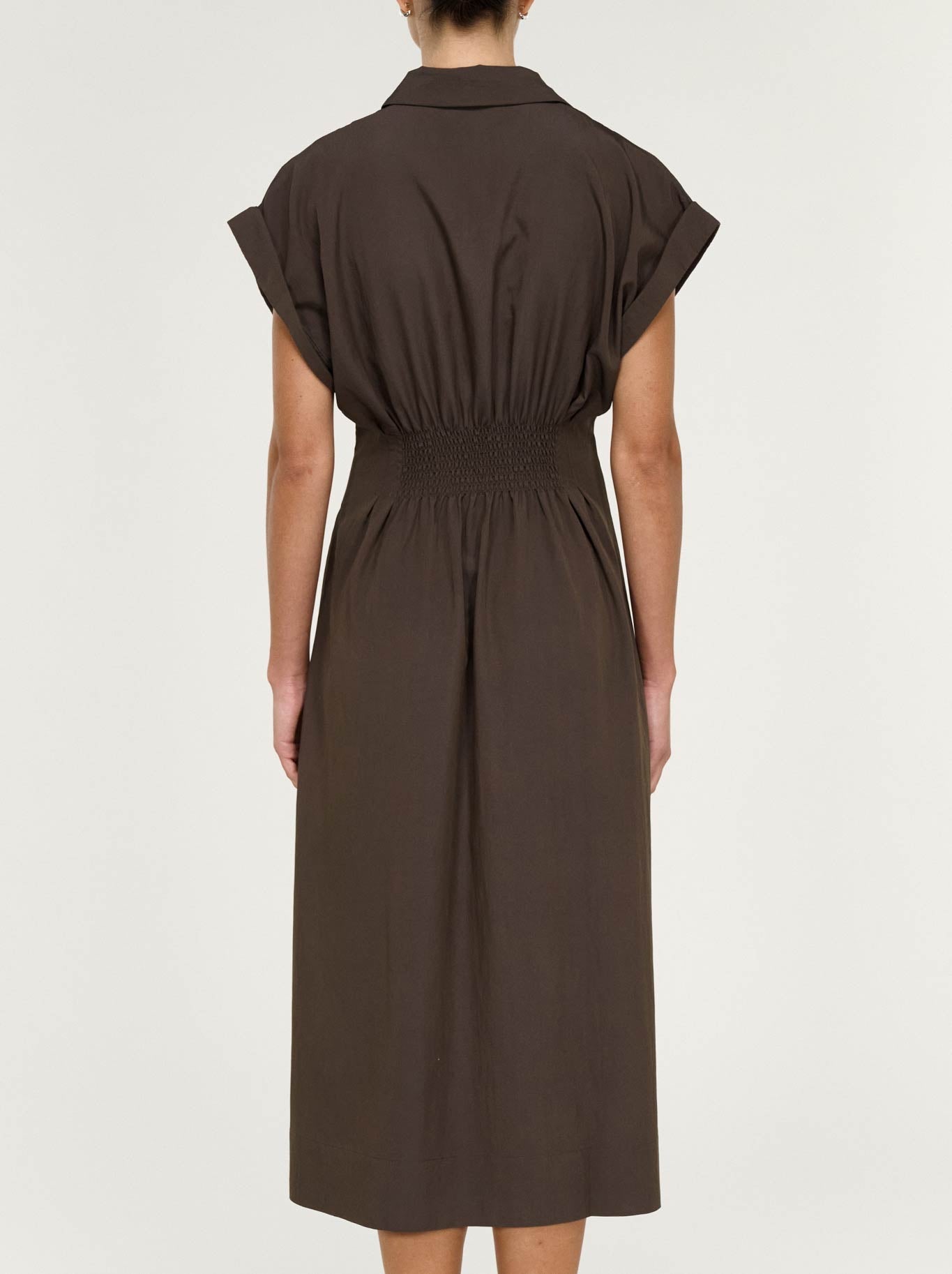 Staple The Label Lucienne Midi Shirt Dress (Dark Olive)