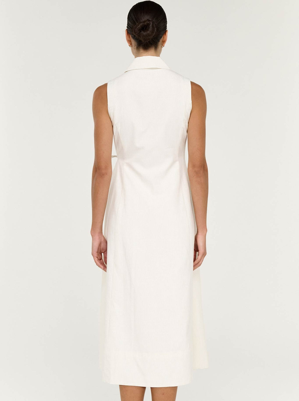 Staple The Label Savina Wrap Midi Dress (Ivory Stripe)