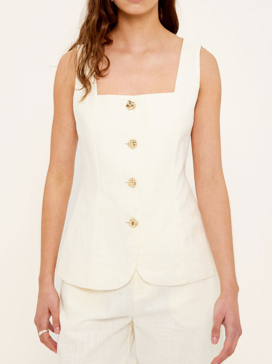 Image of Coats & Jackets. Productname: STAPLE THE LABEL VERA VEST in Vanilla colour by brand - Staple