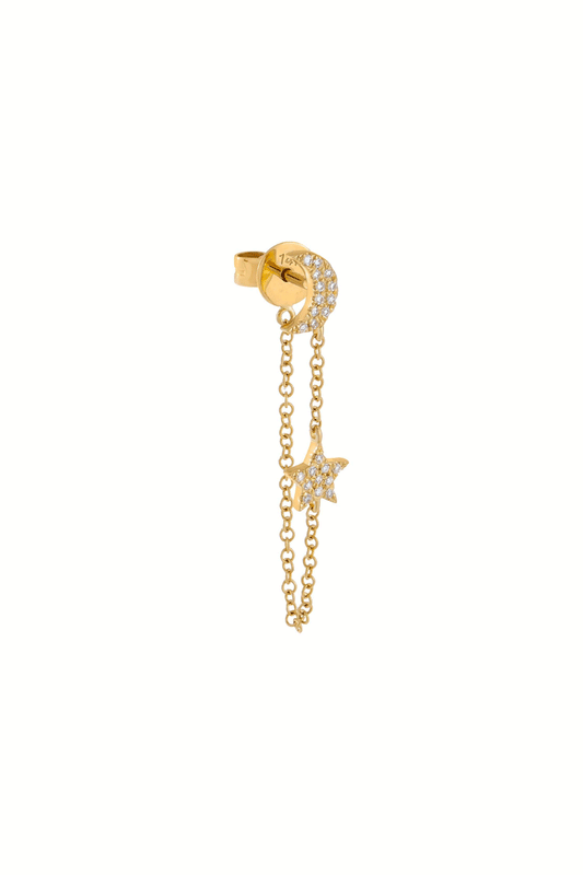 Image of Earrings. Productname: Jewel Citizen | Star Chain Earrings in Gold colour by brand - Jewellery