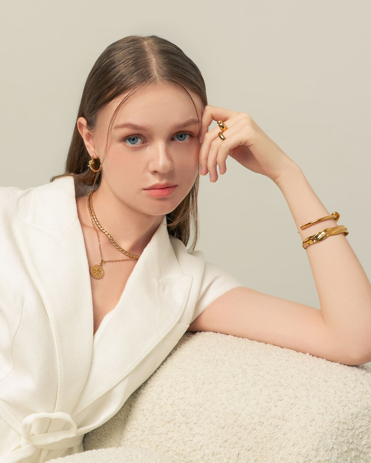 LAVANA Starburst Coin Gold Necklace