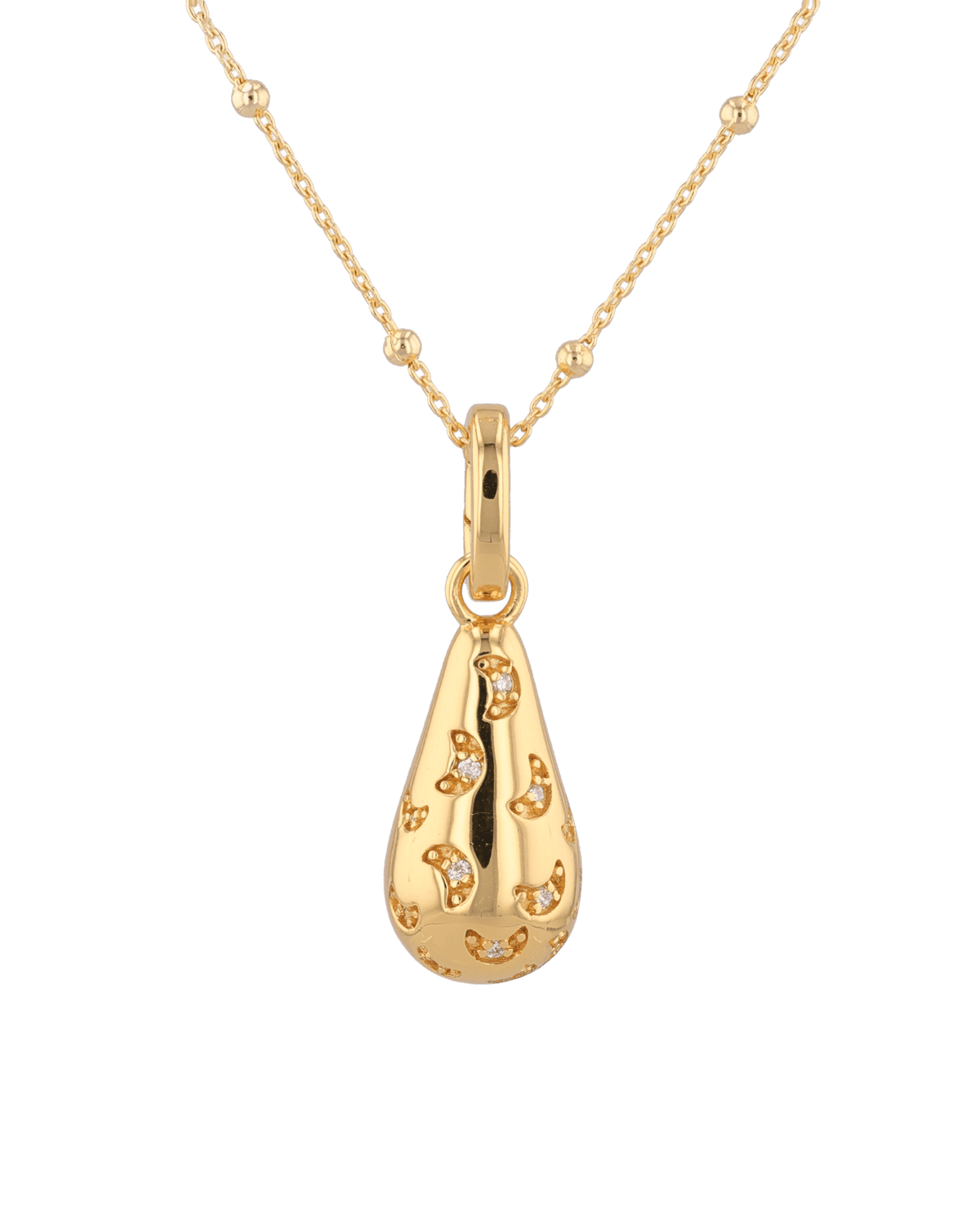 Image of Charms. Product name - Stardust Raindrop Gold Pendant in colour by brand - LAVANA