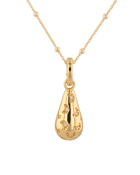 Image of Charms. Product name - Stardust Raindrop Gold Pendant in colour by brand - LAVANA