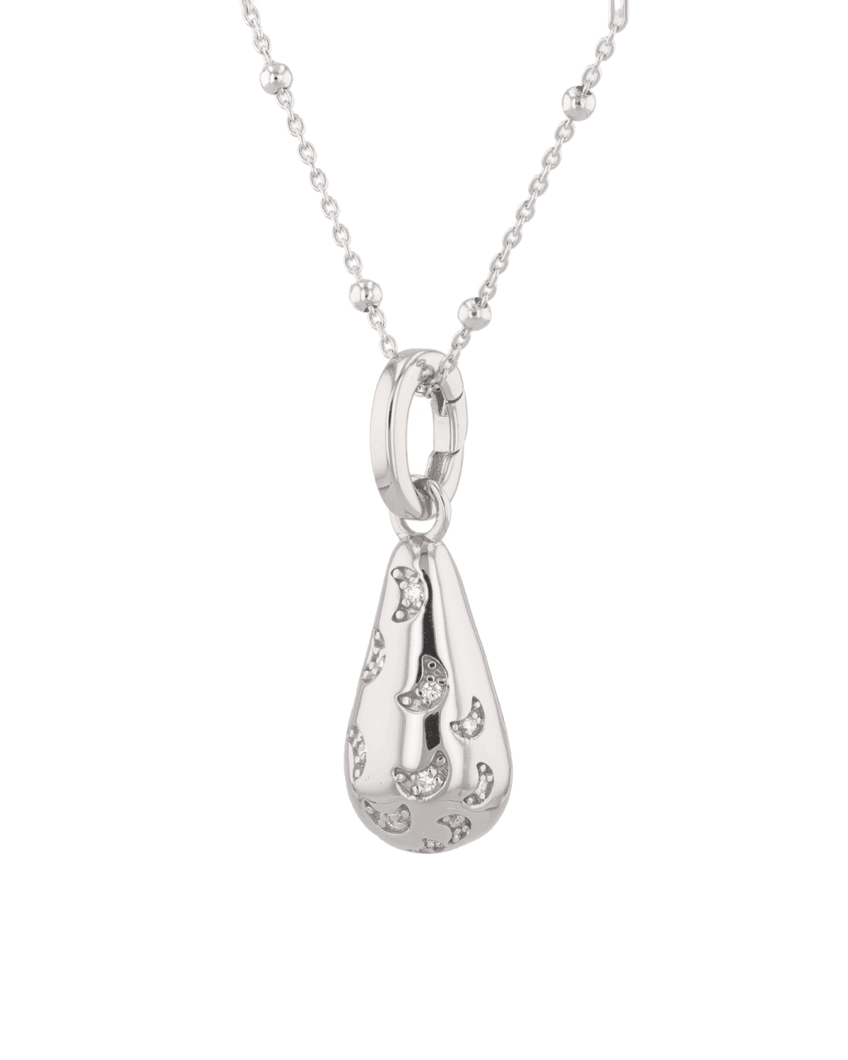 Image of Charms. Product name - Stardust Raindrop Silver Pendant in colour by brand - LAVANA