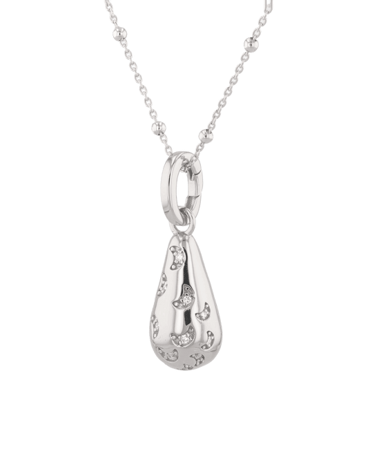 Image of Charms. Product name - Stardust Raindrop Silver Pendant in colour by brand - LAVANA