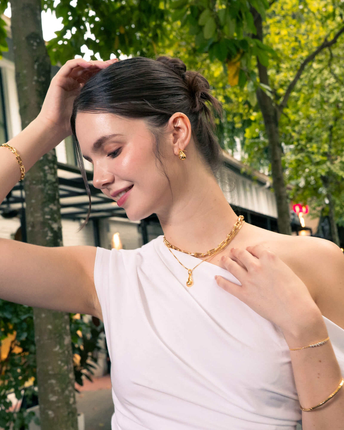 LAVANA Stardust Raindrop Gold Earrings