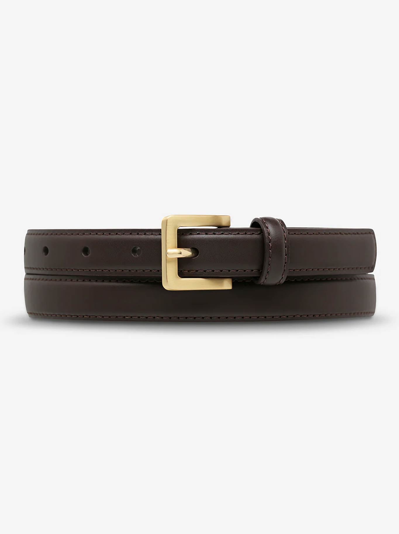 Image of Belts. Product name - STATUS ANXIETY IN YOUR EYES BELT in Choc Gold colour by brand - Status Anxiety