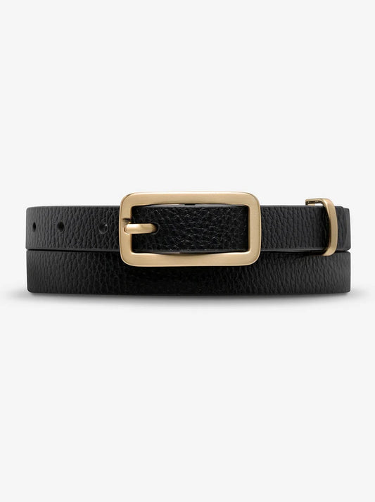 Image of Belts. Product name - Status Anxiety Muse Belt in Black /Gold colour by brand - Status Anxiety