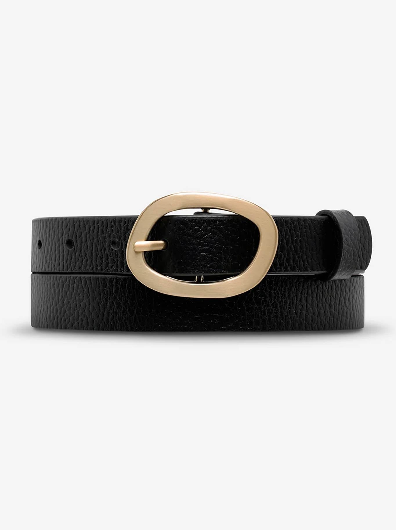 Image of Belts. Product name - STATUS ANXIETY NOCTURNE BELT in Black /Gold colour by brand - Status Anxiety