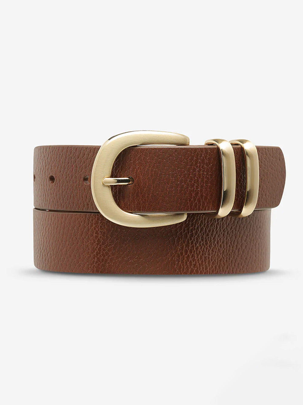 Image of Accessories. Productname: STATUS ANXIETY LET IT BE BELT in Tan Gold colour by brand - Status Anxiety