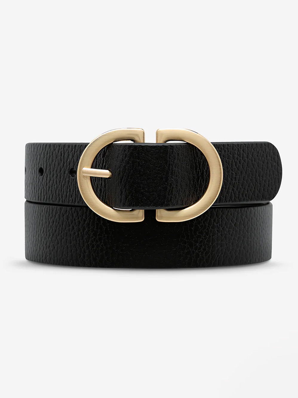 Image of Belts. Product name - STATUS ANXIETY IN REVERSE BELT in Black /Gold colour by brand - Status Anxiety
