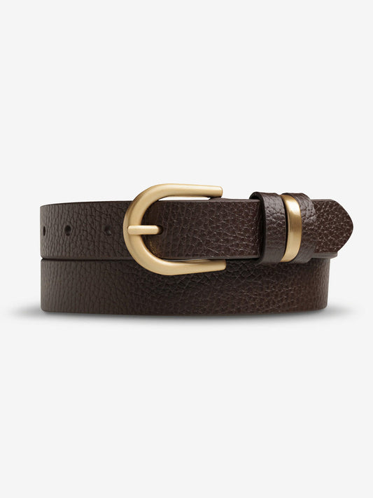 Image of Belts. Productname: STATUS ANXIETY OVER AND OVER BELT in Choc Gold colour by brand - Status Anxiety