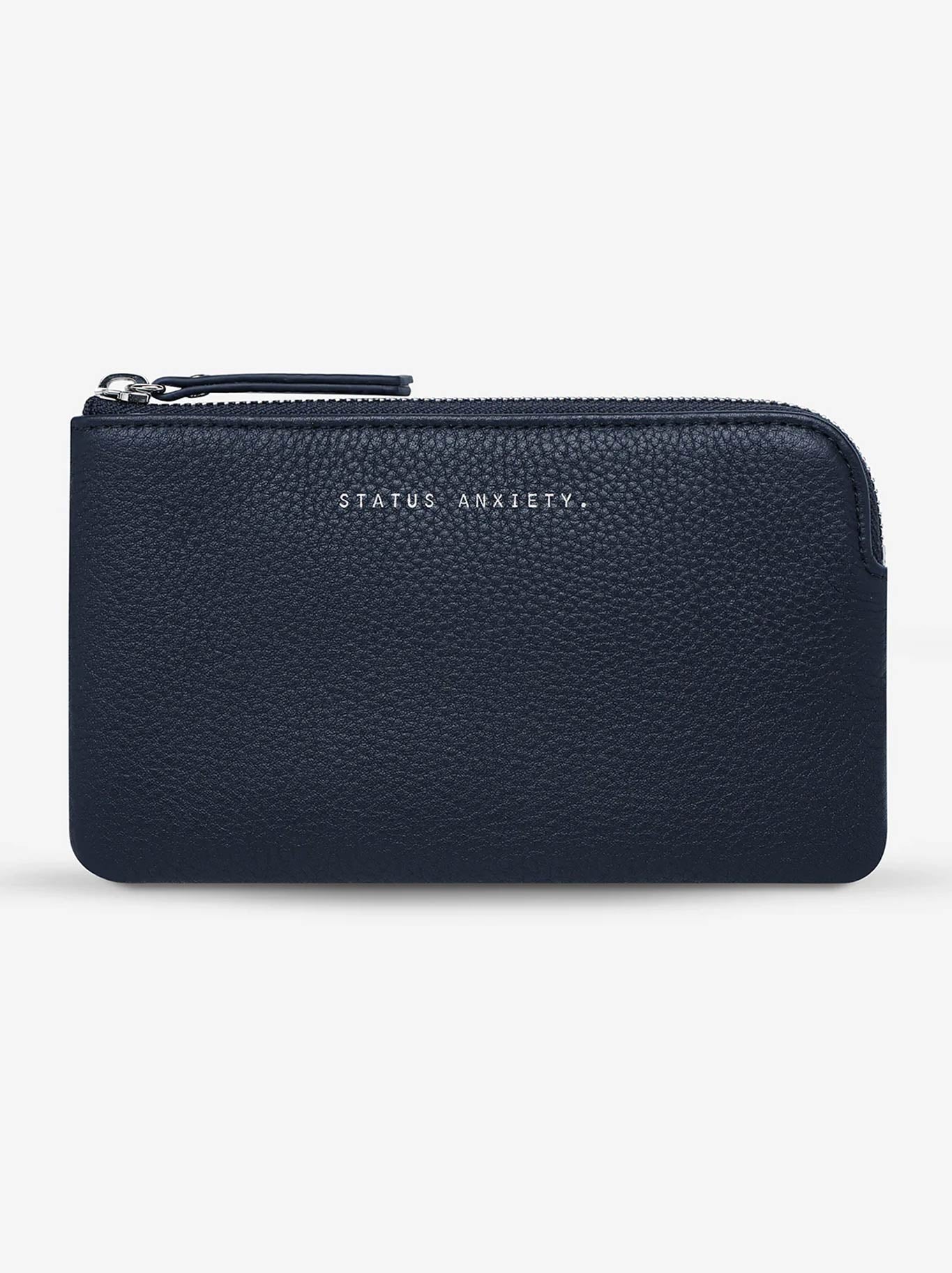 Image of Accessories. Product name - Status Anxiety Smoke And Mirrors Pouch in Midnight colour by brand - Status Anxiety