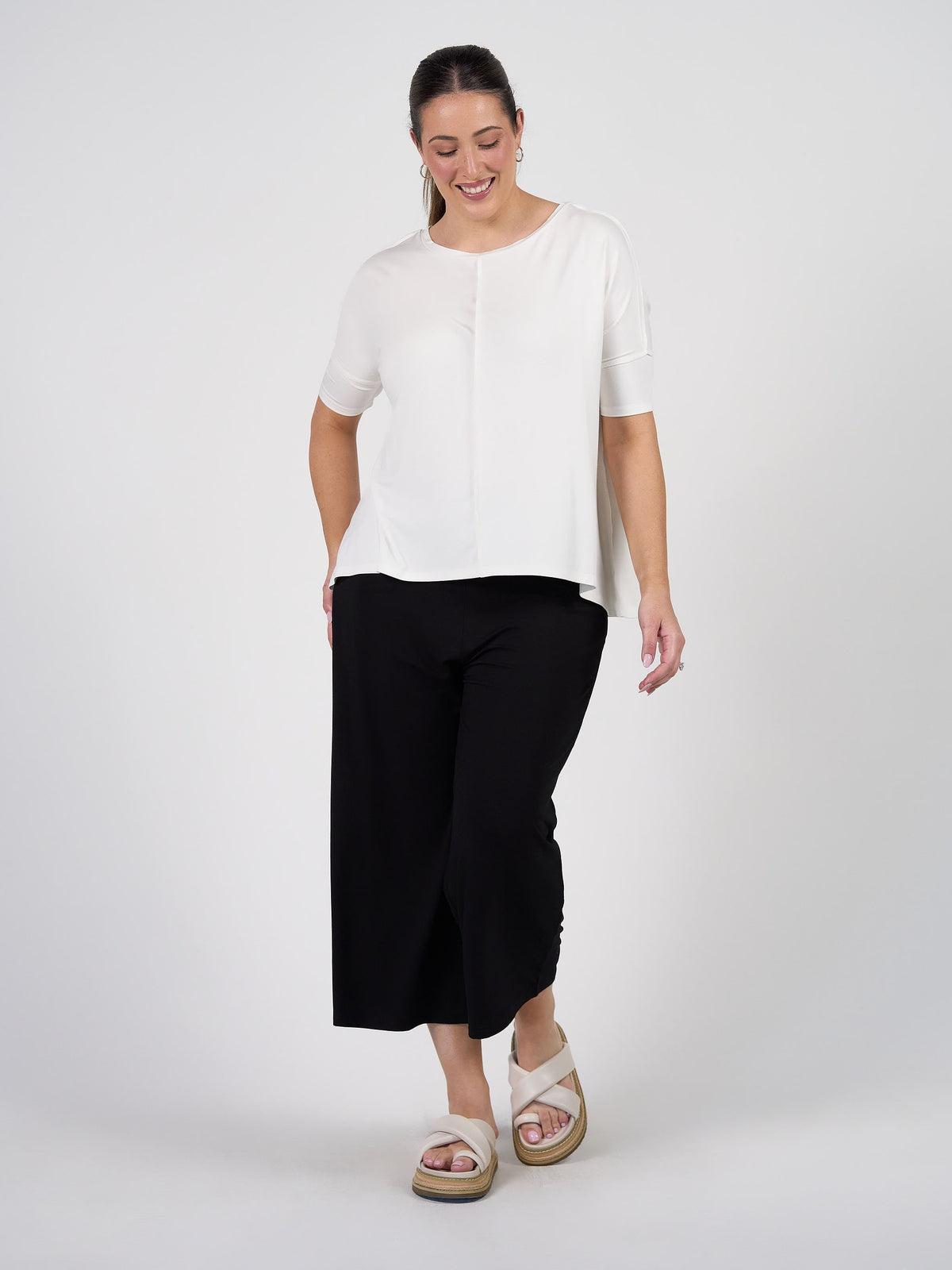 Lou Lou Stella Oversized Bamboo Slouch T-Shirt (Cream)
