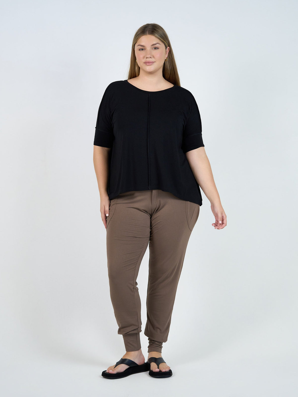 Lou Lou Stella Oversized Bamboo Slouch T-Shirt (Black)