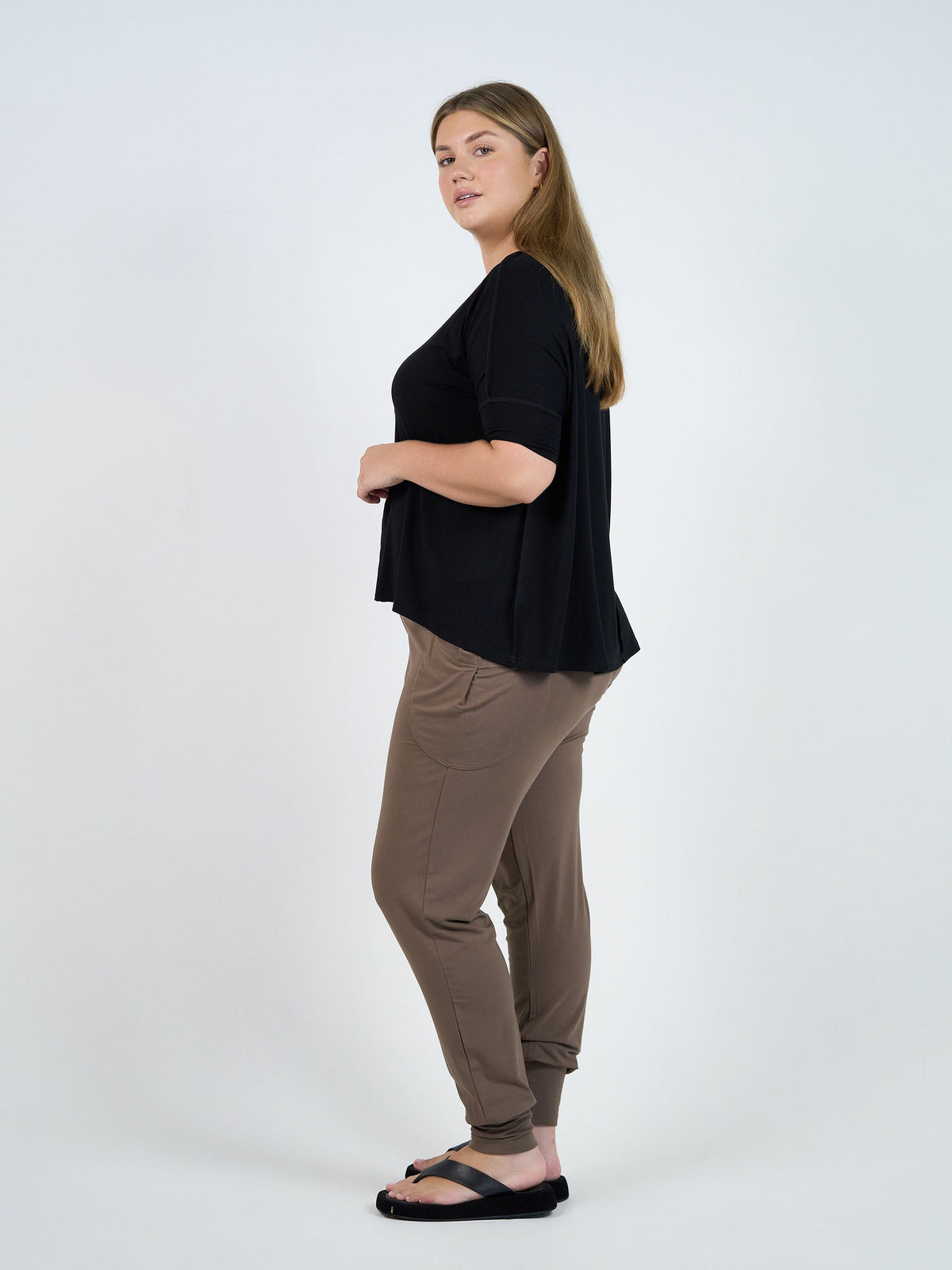 Lou Lou Stella Oversized Bamboo Slouch T-Shirt (Black)