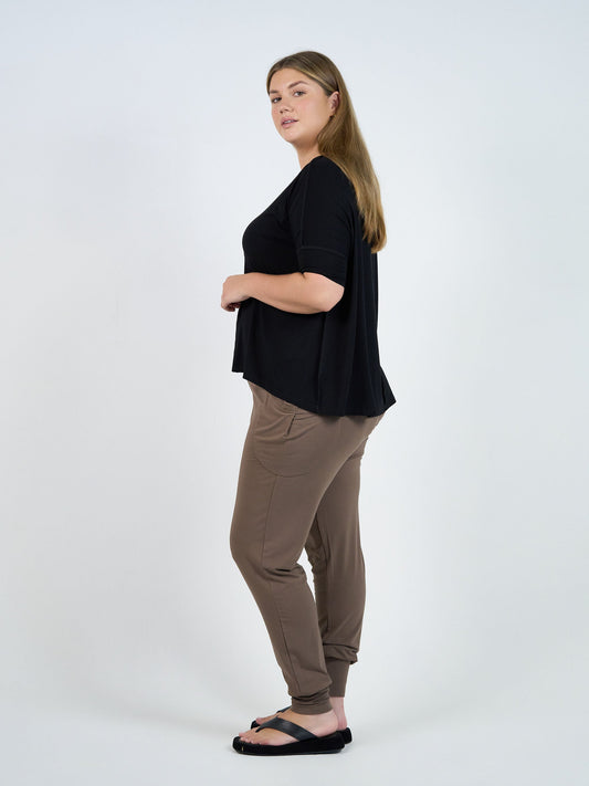 Lou Lou Stella Oversized Bamboo Slouch T-Shirt (Black)