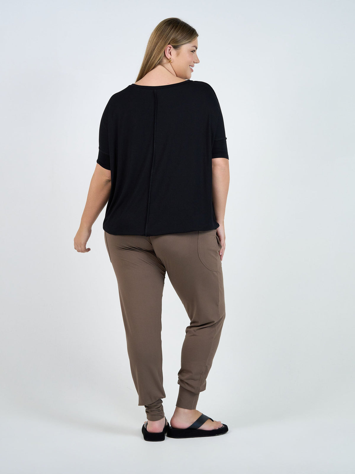 Lou Lou Stella Oversized Bamboo Slouch T-Shirt (Black)