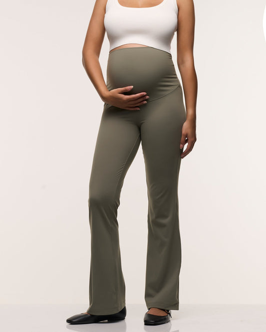 Image of Lingerie. Product name - Straight Flare Overbelly Leggings in colour by brand - Soon Maternity