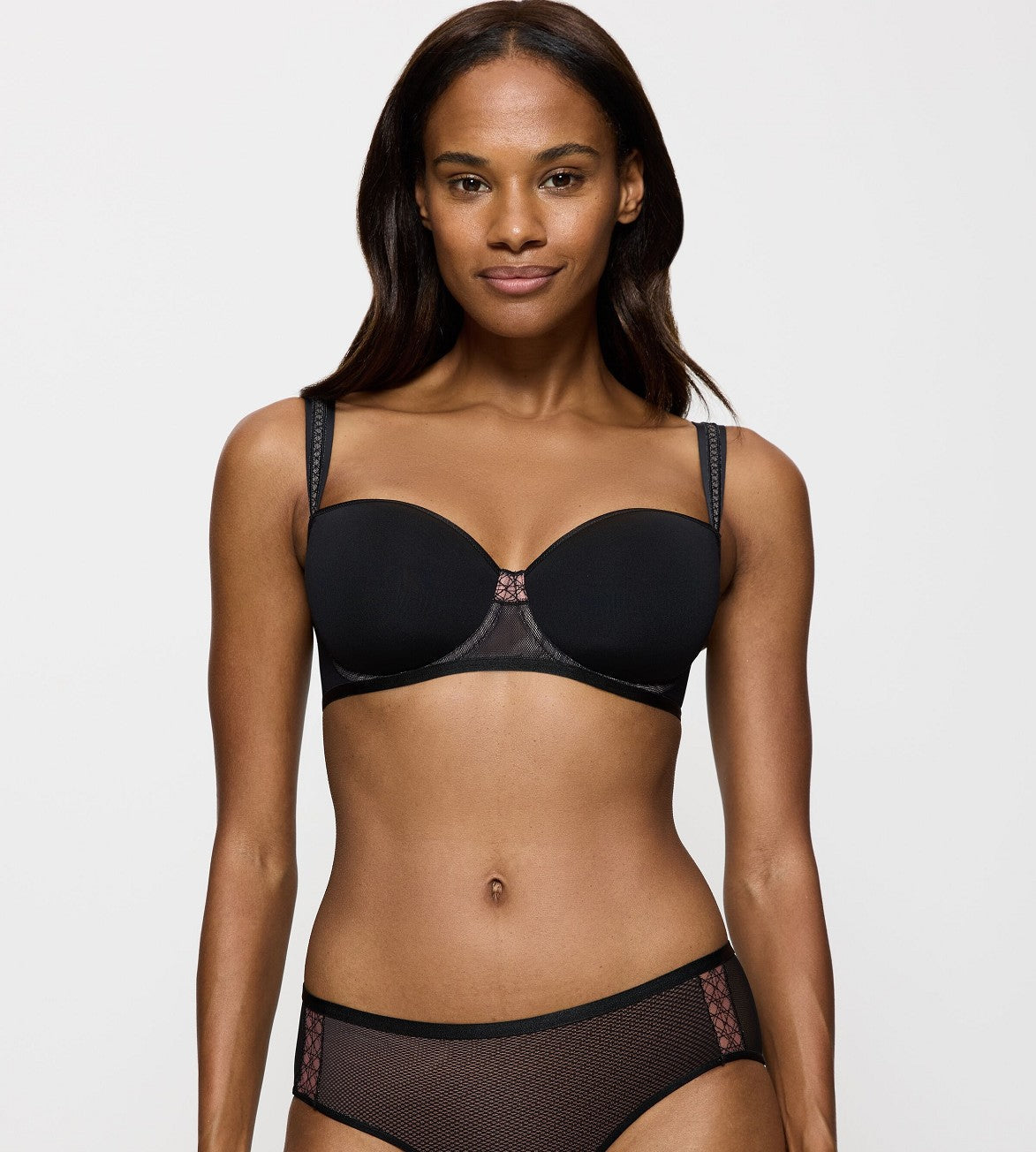 Image of Bras. Productname: Triumph Palina Cosmic Heartbeat Style Lab Wired Padded Bra in Black colour by brand - Triumph