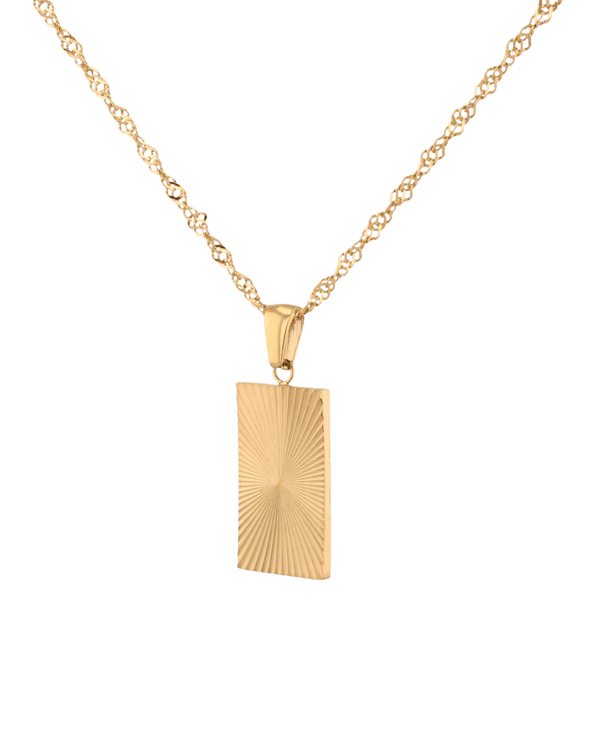 LAVANA Sunburst Gold Tag Necklace