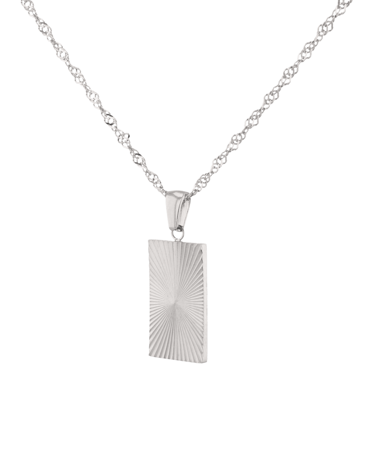 LAVANA Sunburst Silver Tag Necklace