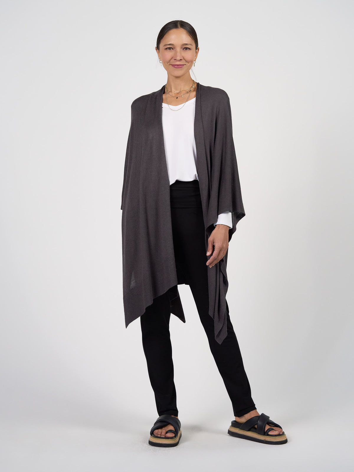 Lou Lou Supreme Cashmere/Bamboo Travel Wrap (Steel)