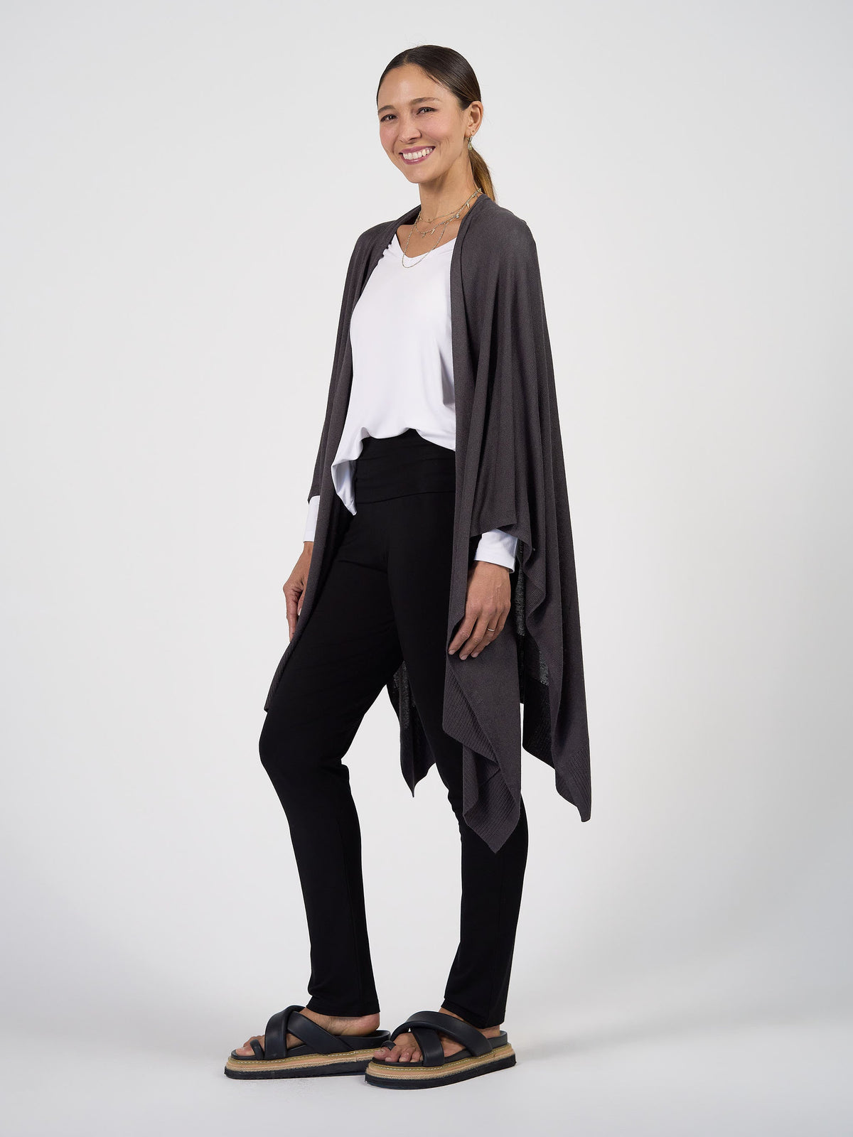 Lou Lou Supreme Cashmere/Bamboo Travel Wrap (Steel)