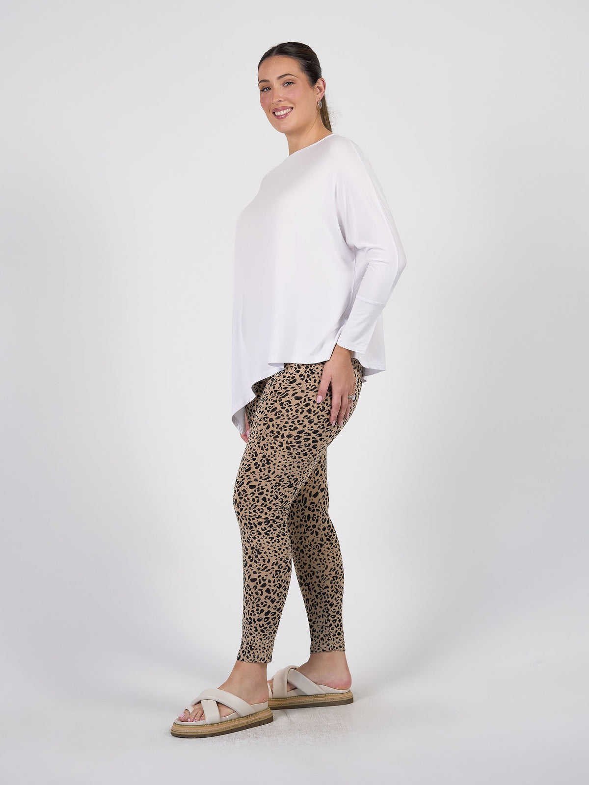 Lou Lou Susie Oversized Asymmetrical Bamboo Top (White)