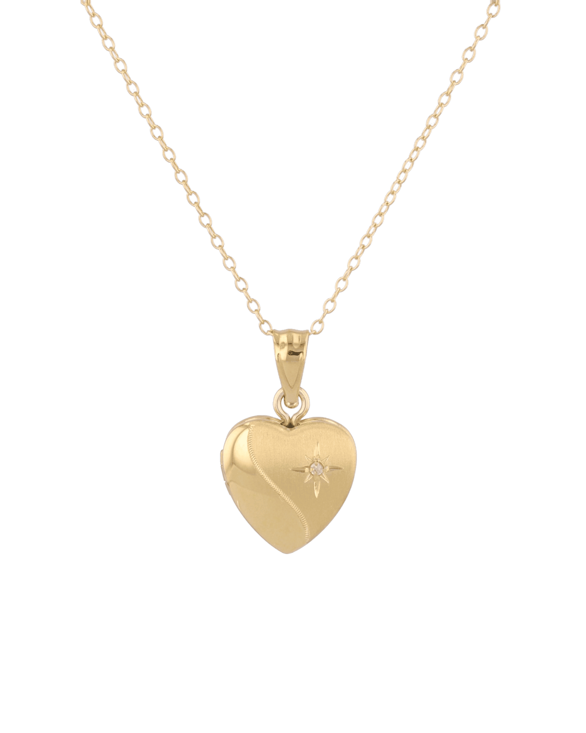 Image of Necklaces. Product name - Sway Heart Diamond Locket Necklace Gold in colour by brand - LAVANA