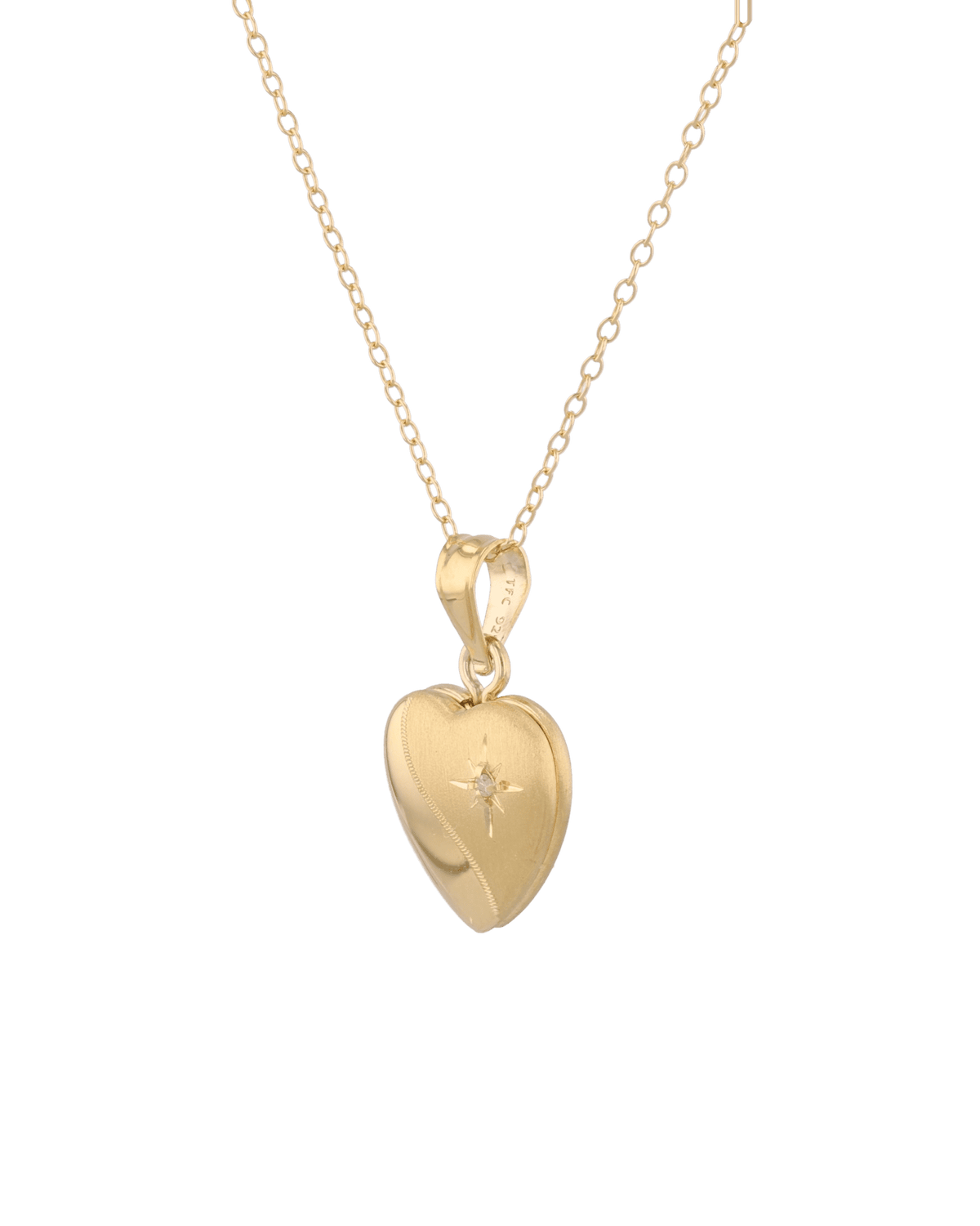LAVANA Sway Heart Diamond Locket Necklace Gold