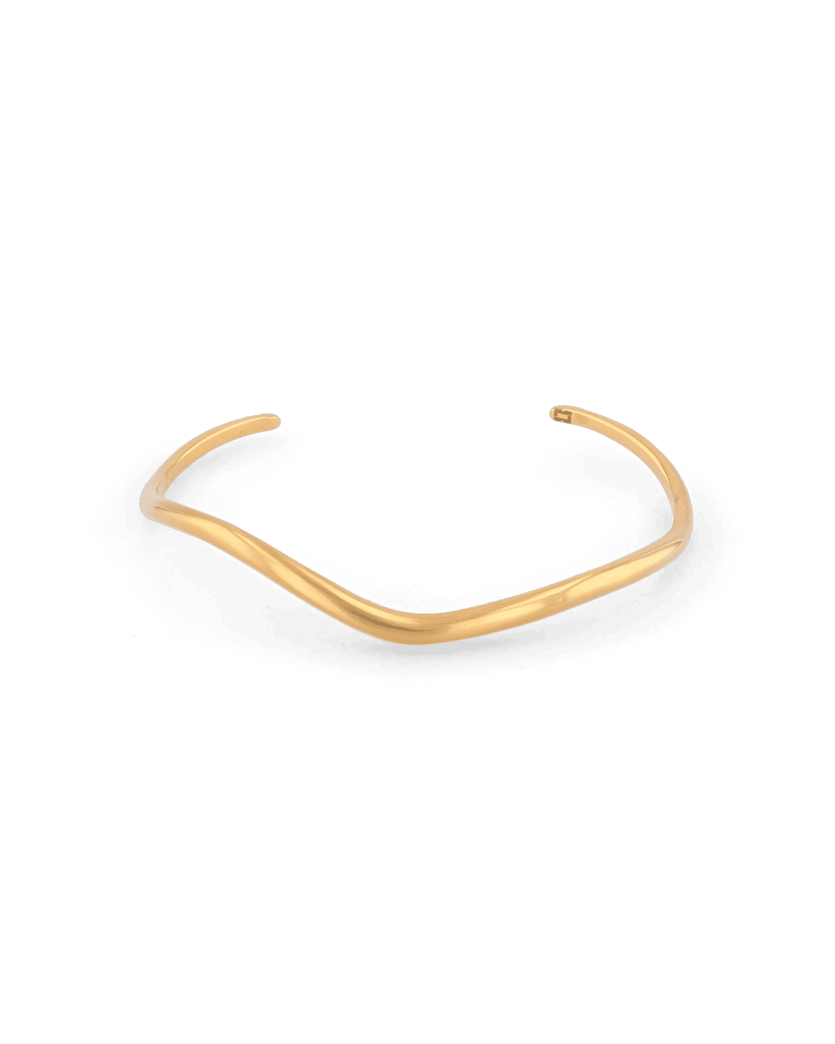 Image of Bracelets. Product name - Sway Thin Gold Cuff Bracelet in colour by brand - LAVANA