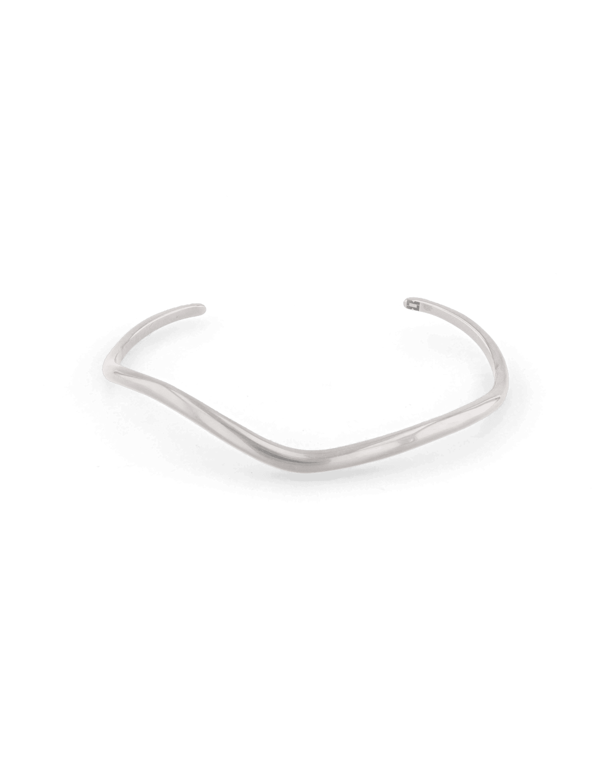 Image of Bracelets. Product name - Sway Thin Silver Cuff Bracelet in colour by brand - LAVANA