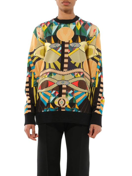Image of a model wearing Outerwear. Productname: GIVENCHY Sweatshirt in MULTICOLOR colour by brand - GIVENCHY