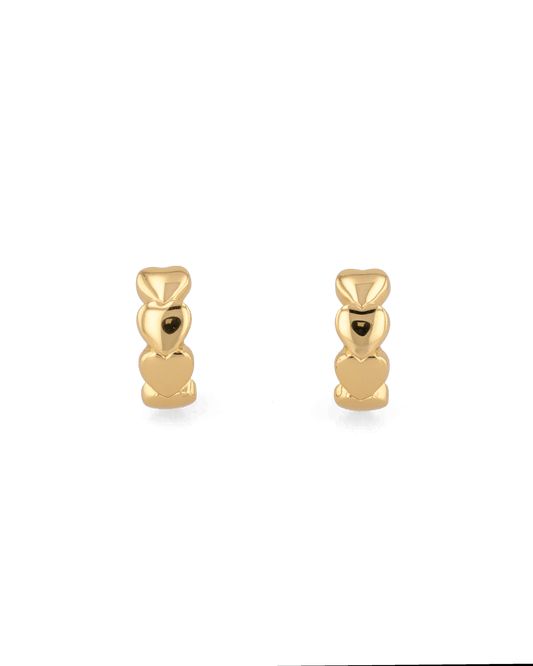 Image of Earrings. Product name - Sweetheart Gold Hoop Earrings in colour by brand - LAVANA
