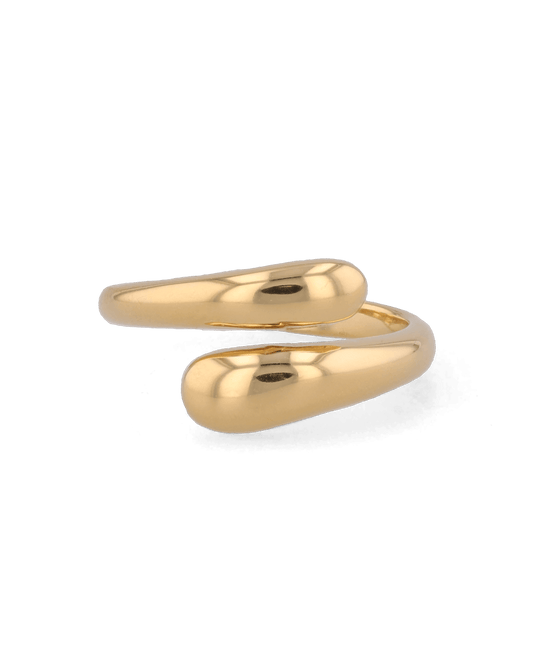 Image of Rings. Product name - Swerve Gold Ring in colour by brand - LAVANA