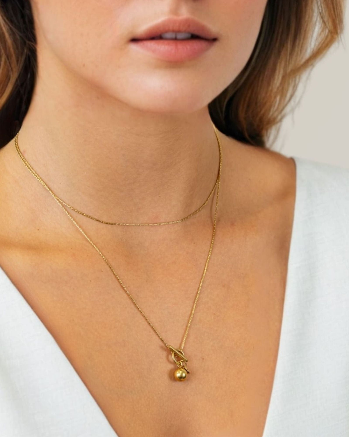 LAVANA T-bar Lariat Gold Chain Necklace