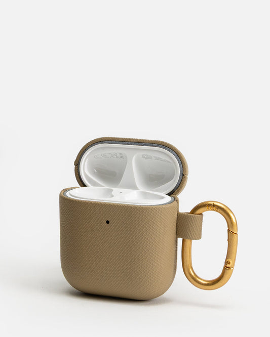 Image of Electronics Accessories. Productname: The Daily Edited AirPods 2nd Gen Saffiano Leather Case Praline in Praline colour by brand - The Daily Edited