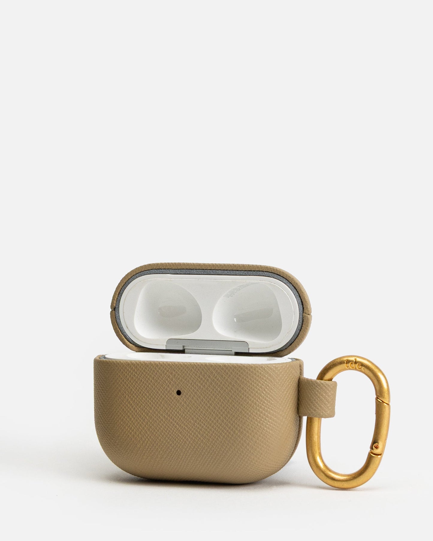 Image of Electronics Accessories. Productname: The Daily Edited AirPods 3rd Gen Saffiano Leather Case Praline in Praline colour by brand - The Daily Edited