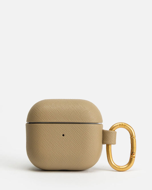 The Daily Edited AirPods 4th Gen Saffiano Leather Case (Praline)