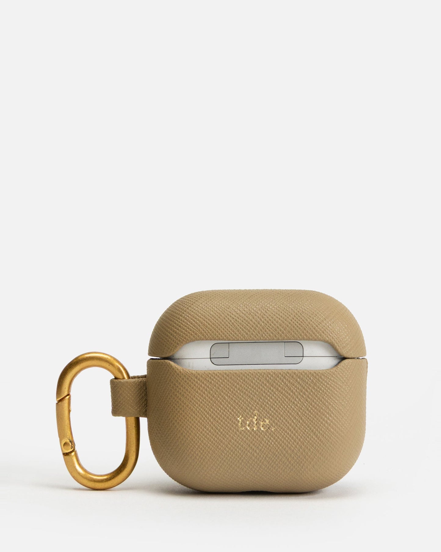 The Daily Edited AirPods 4th Gen Saffiano Leather Case (Praline)
