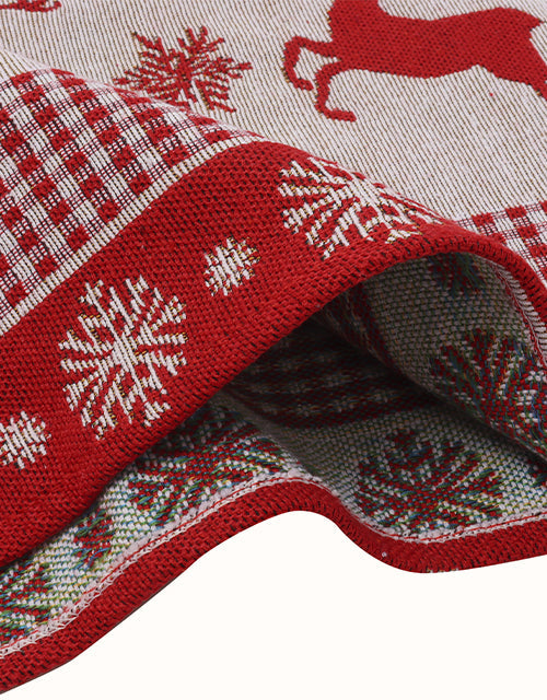 TARRAMARRA® Christmas Deer Amd Snowflake Table Runner (Red)