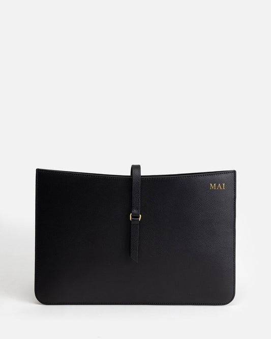 Image of Electronics Accessories. Productname: The Daily Edited Maia 14 Inch Laptop Sleeve Black in Black colour by brand - The Daily Edited