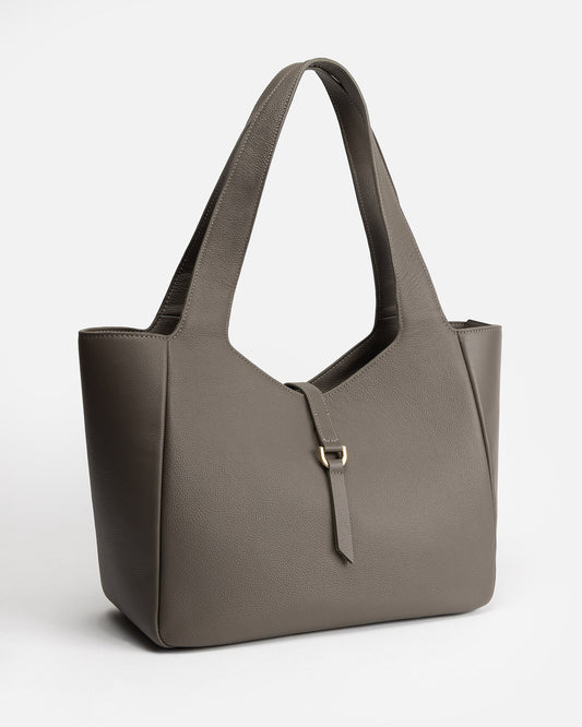 Image of Bags. Productname: The Daily Edited Maia Soft Shoulder Tote Slate Grey in Grey colour by brand - The Daily Edited