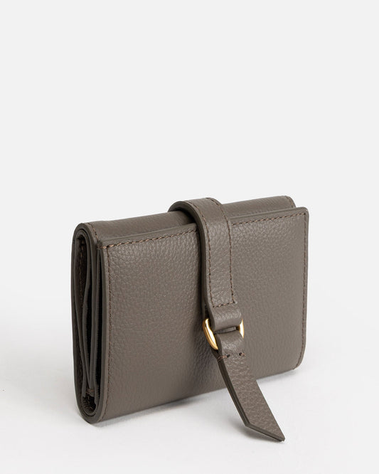 Image of Wallets & Money Clips. Productname: The Daily Edited Maia Trifold Snap Wallet Slate Grey in Grey colour by brand - The Daily Edited