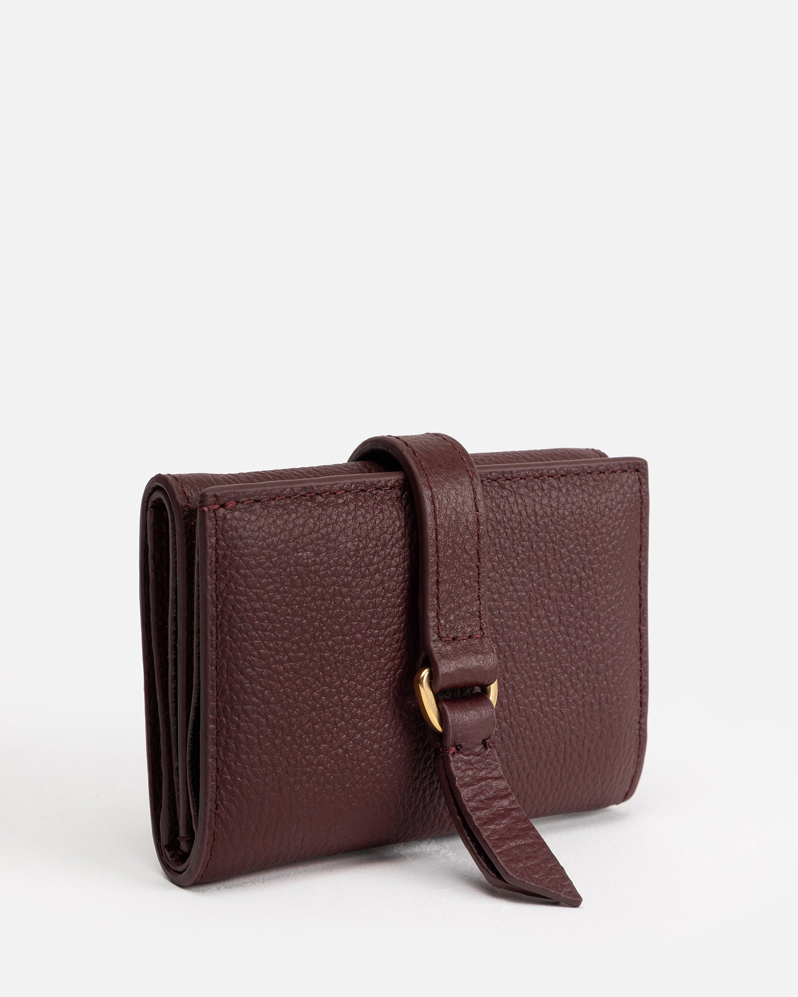 Image of Wallets & Money Clips. Productname: The Daily Edited Maia Trifold Snap Wallet Berry Jam in Jam colour by brand - The Daily Edited