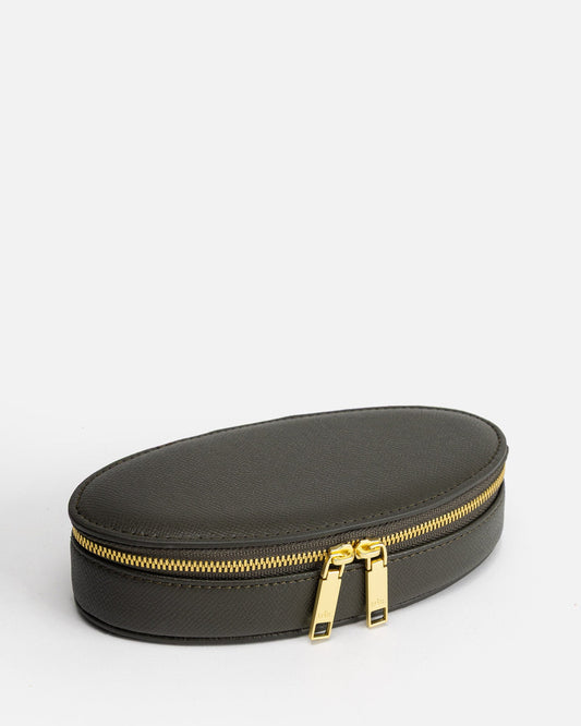 Image of Jewelry. Productname: The Daily Edited Ava Jewellery Case Olive in Olive colour by brand - The Daily Edited